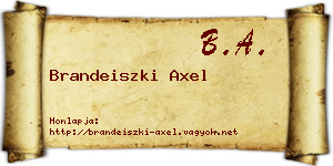 Brandeiszki Axel névjegykártya