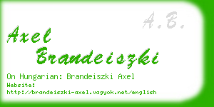 axel brandeiszki business card
